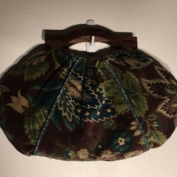 1154 Lill Studio Black/White Or Brown/Greens purse - Picture 3 of 5